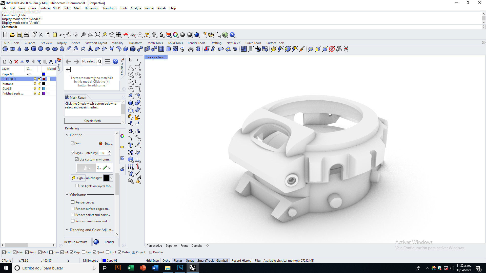 Watch case compatible with DW-6900 3D print model_3