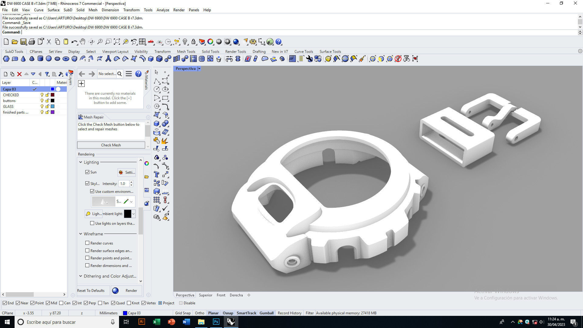 Watch case compatible with DW-6900 3D print model_6
