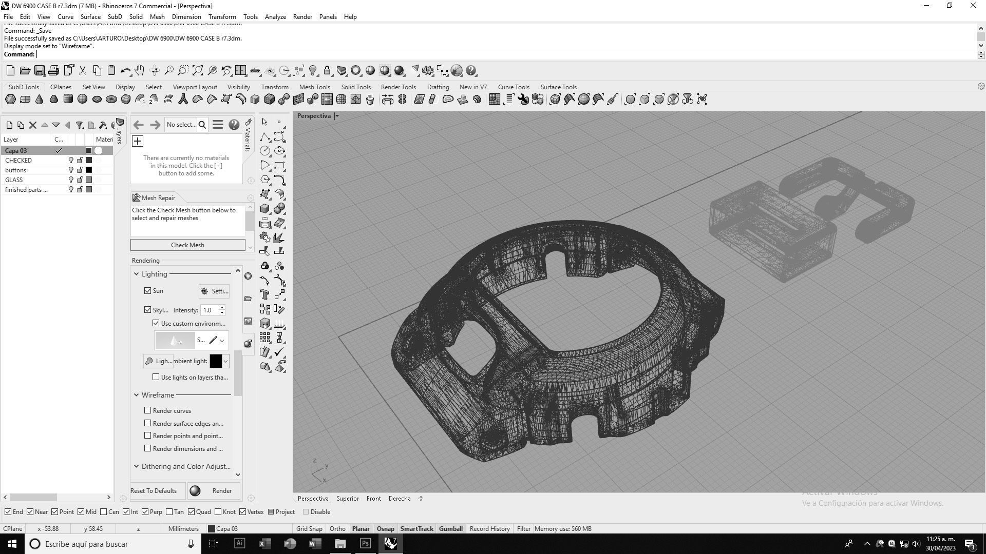 Watch case compatible with DW-6900 3D print model_7