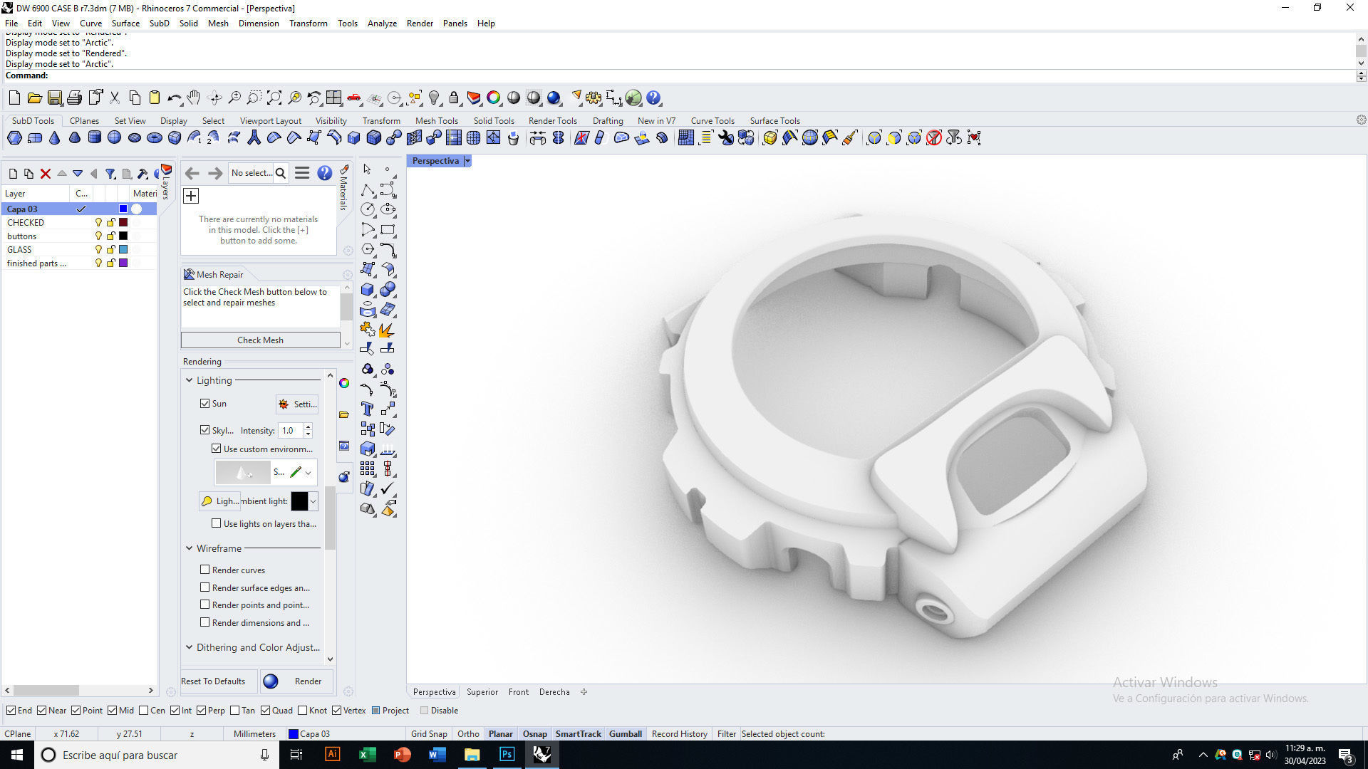 Watch case compatible with DW-6900 3D print model_12