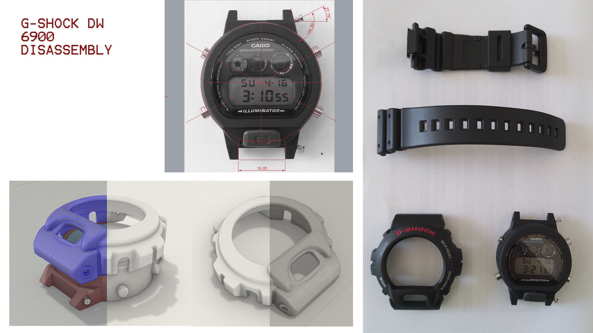 Watch case compatible with DW-6900 3D print model_1