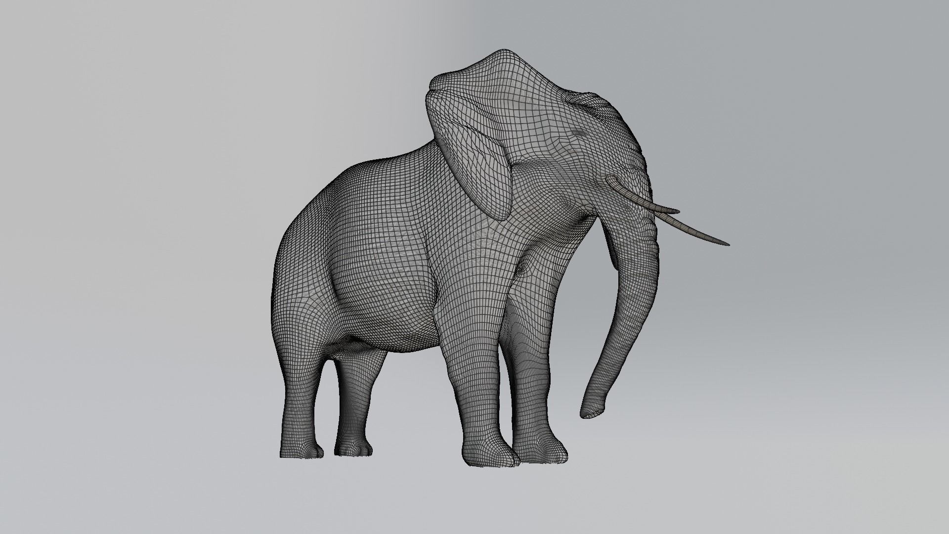 Elephant Low-poly 3D model_6