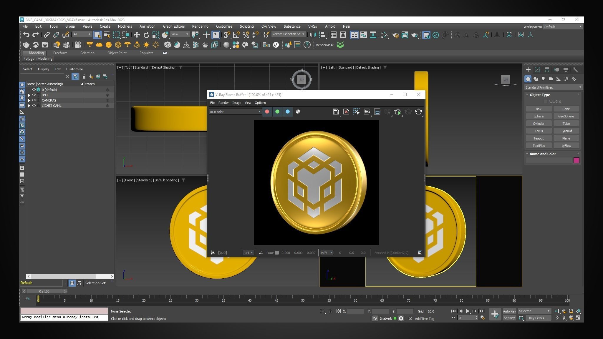 BNB Coin 3D model_5