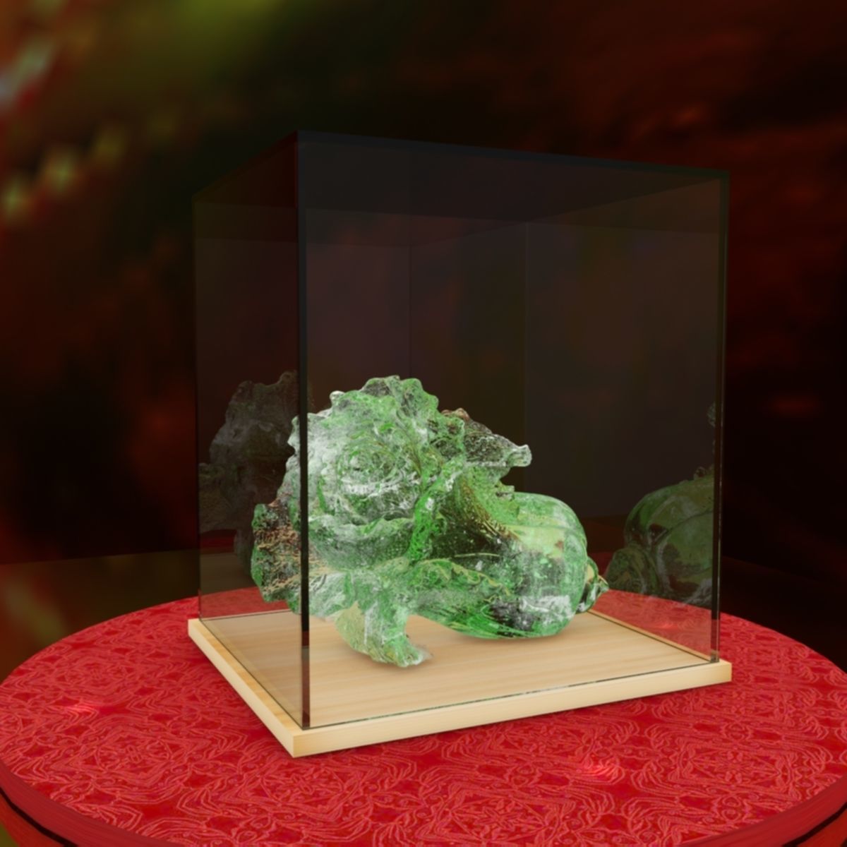 Chinese green cabbage crystal gem 3D model_4