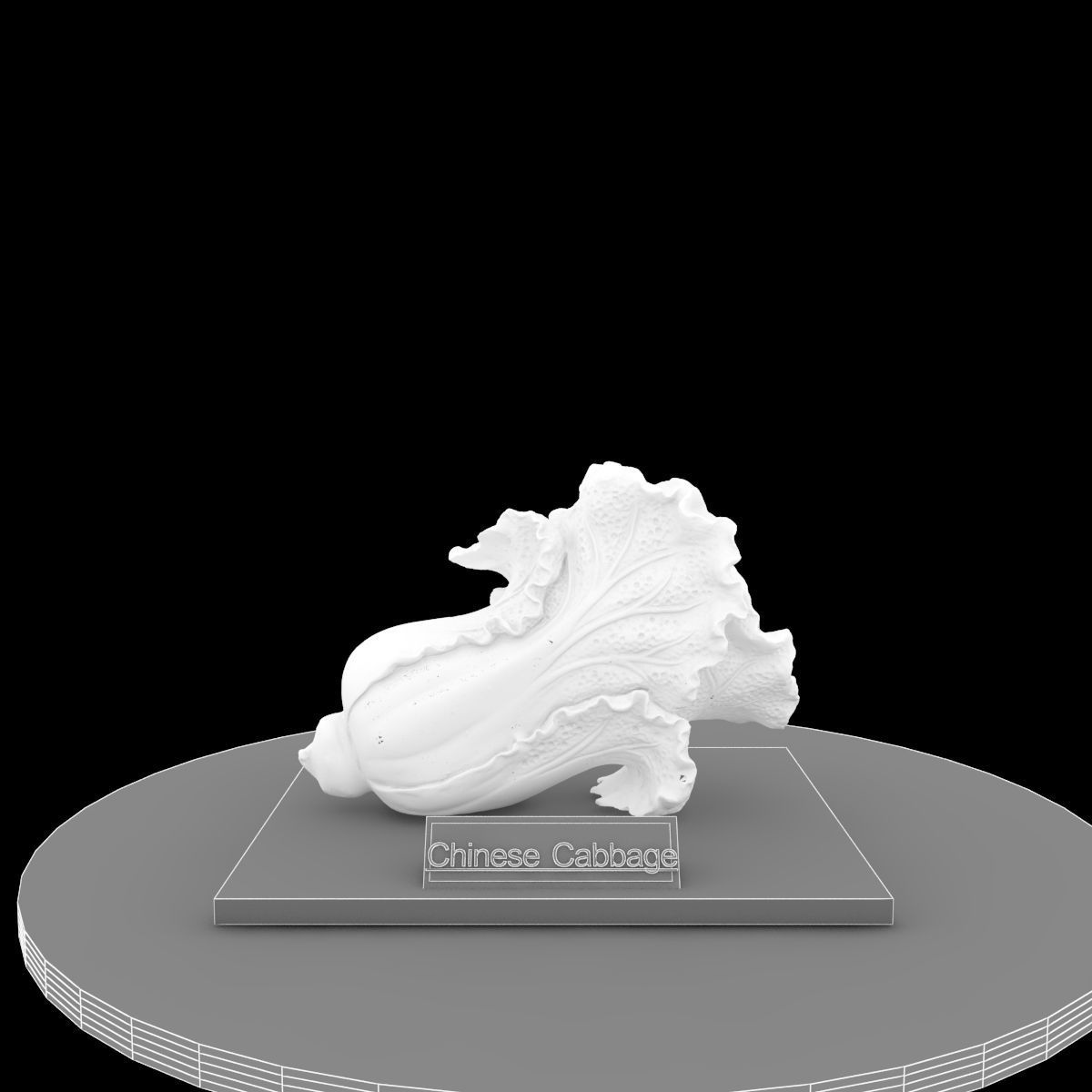 Chinese green cabbage crystal gem 3D model_5