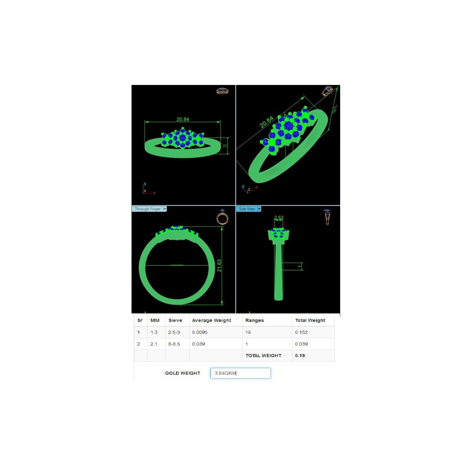 Women Wedding Engagement Ring STL OBJ FBX Renders Details 3D print model_24