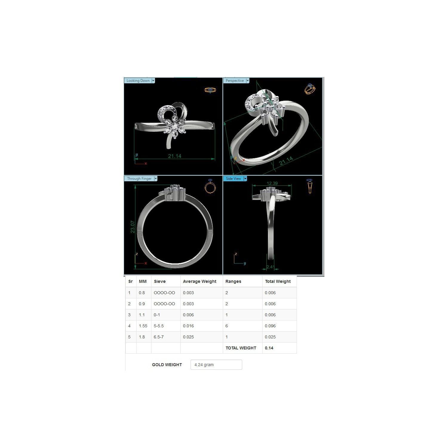 Women Star Ring STL OBJ FBX Renders Details 3D print model_24