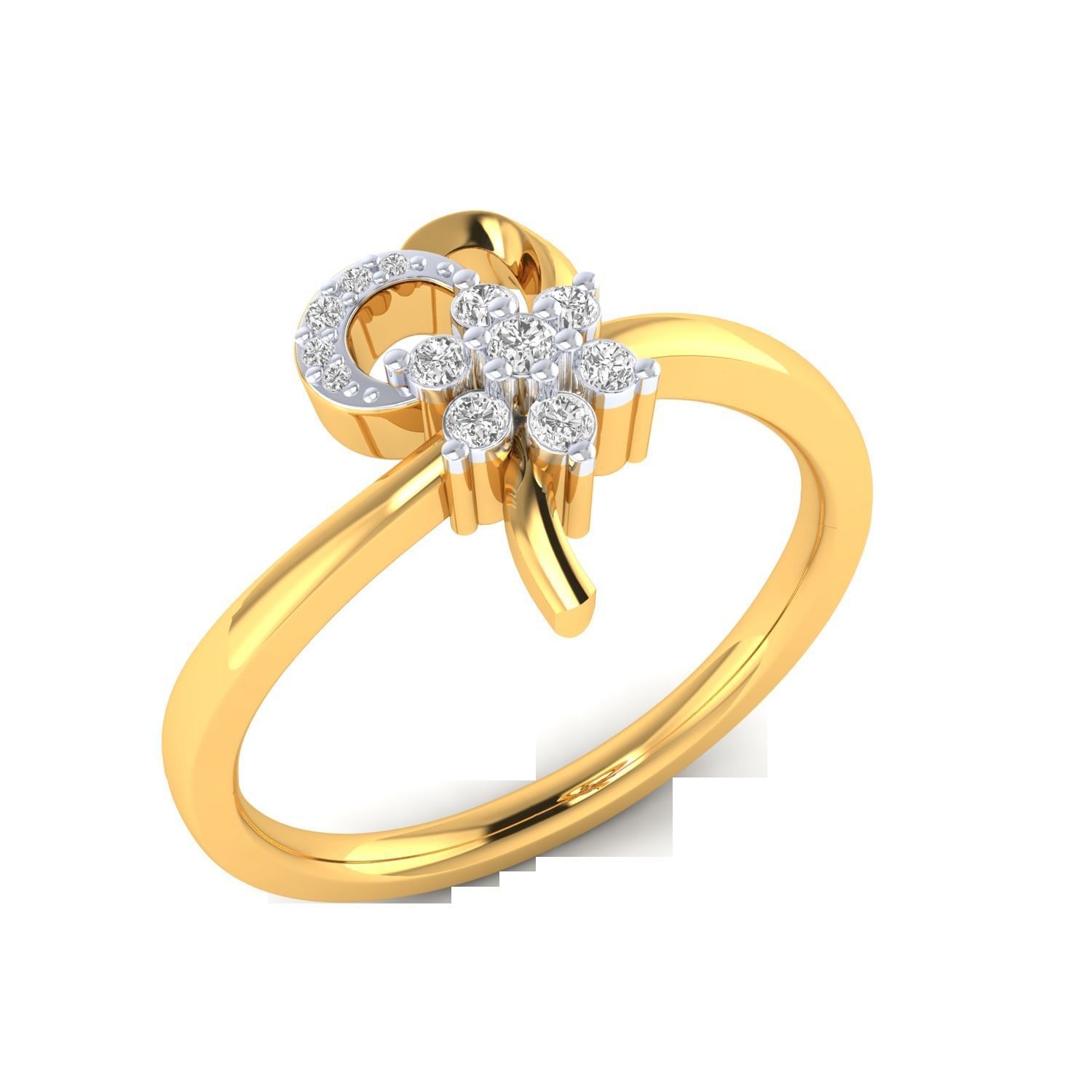 Women Star Ring STL OBJ FBX Renders Details 3D print model_6