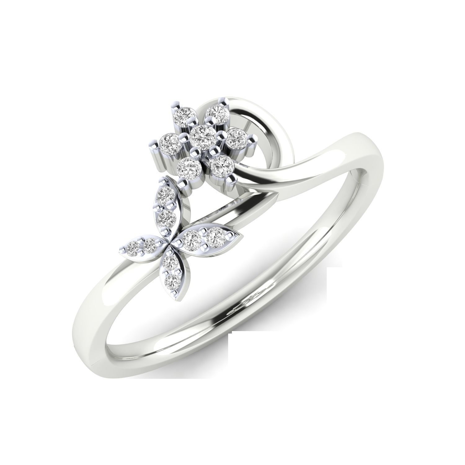 Women Star Ring STL OBJ FBX Renders Details 3D print model_4