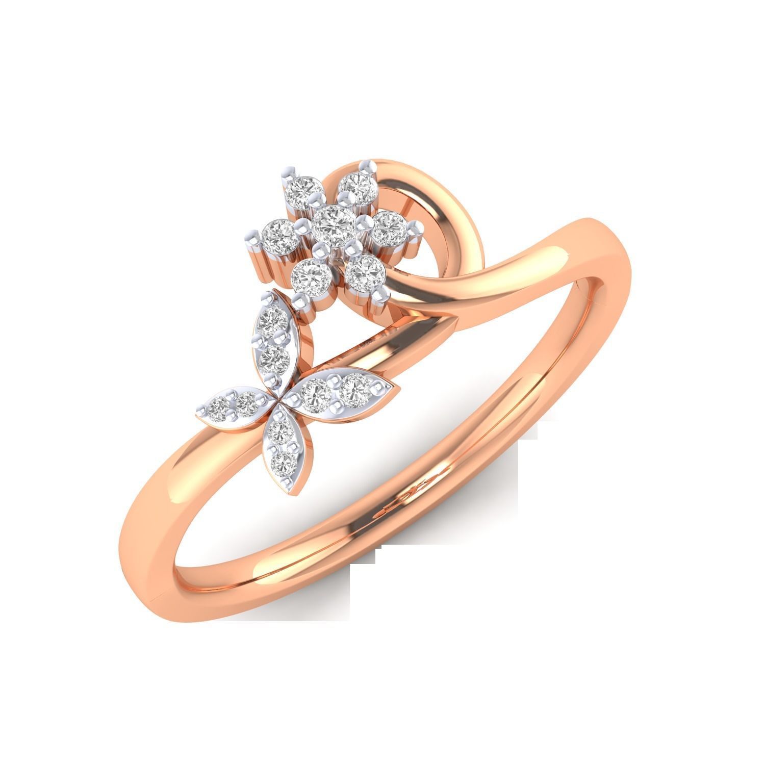 Women Star Ring STL OBJ FBX Renders Details 3D print model_2
