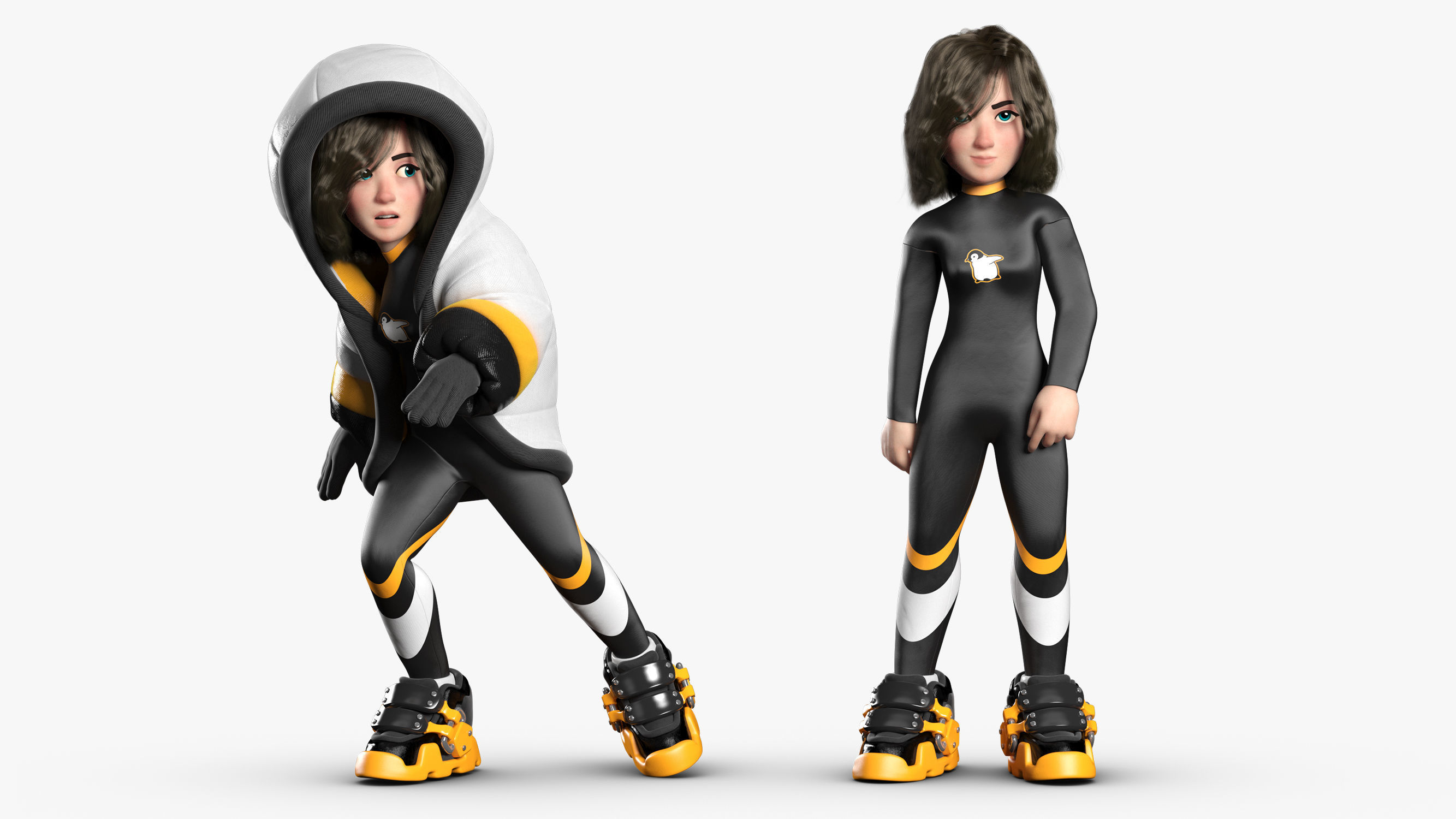 Snow Girl 3DS Max 3D model_7