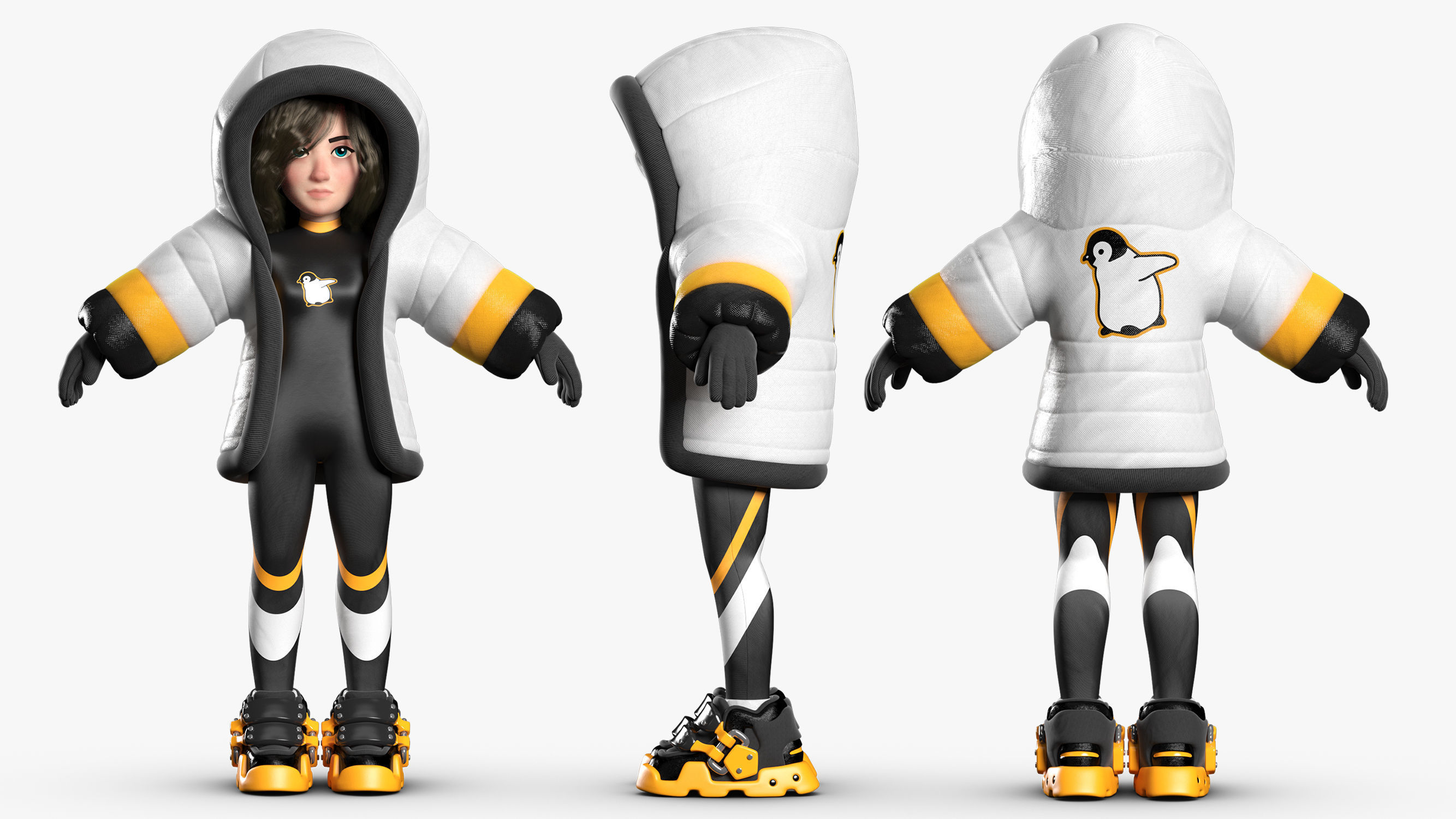 Snow Girl 3DS Max 3D model_2