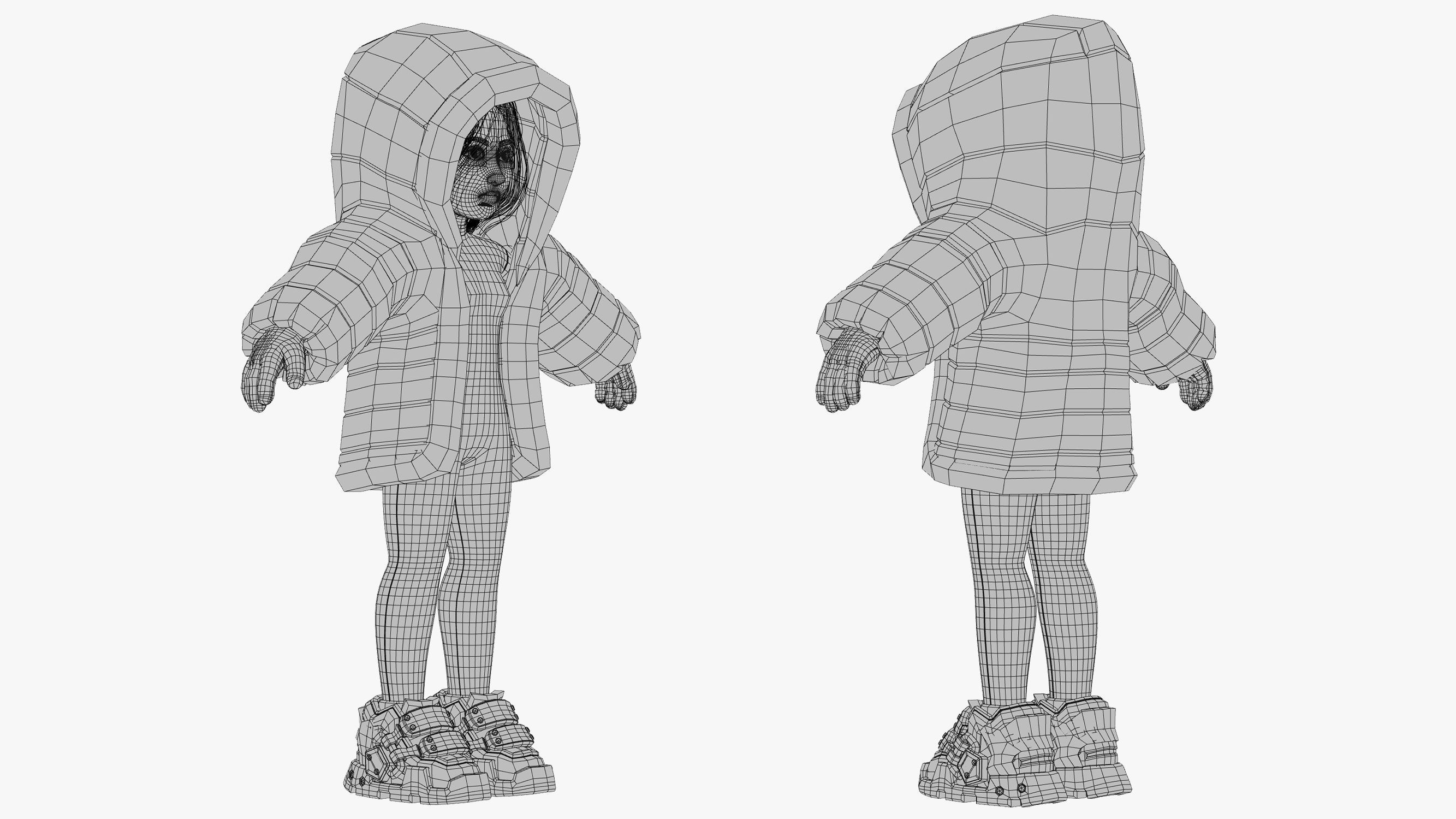 Snow Girl 3DS Max 3D model_16