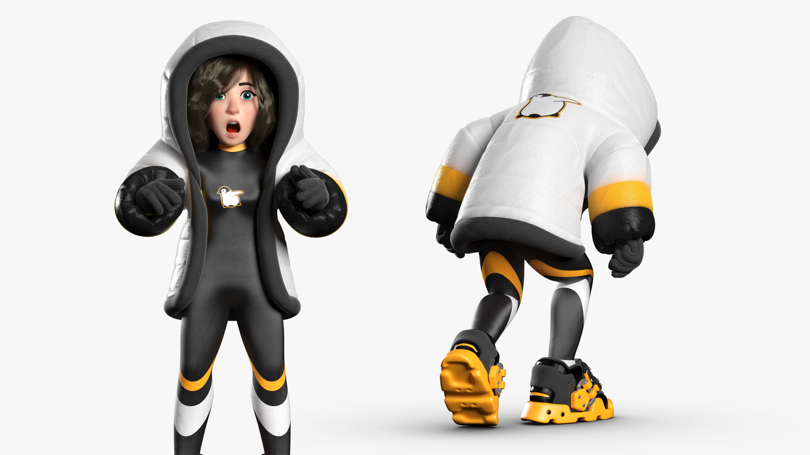 Snow Girl 3DS Max 3D model_6