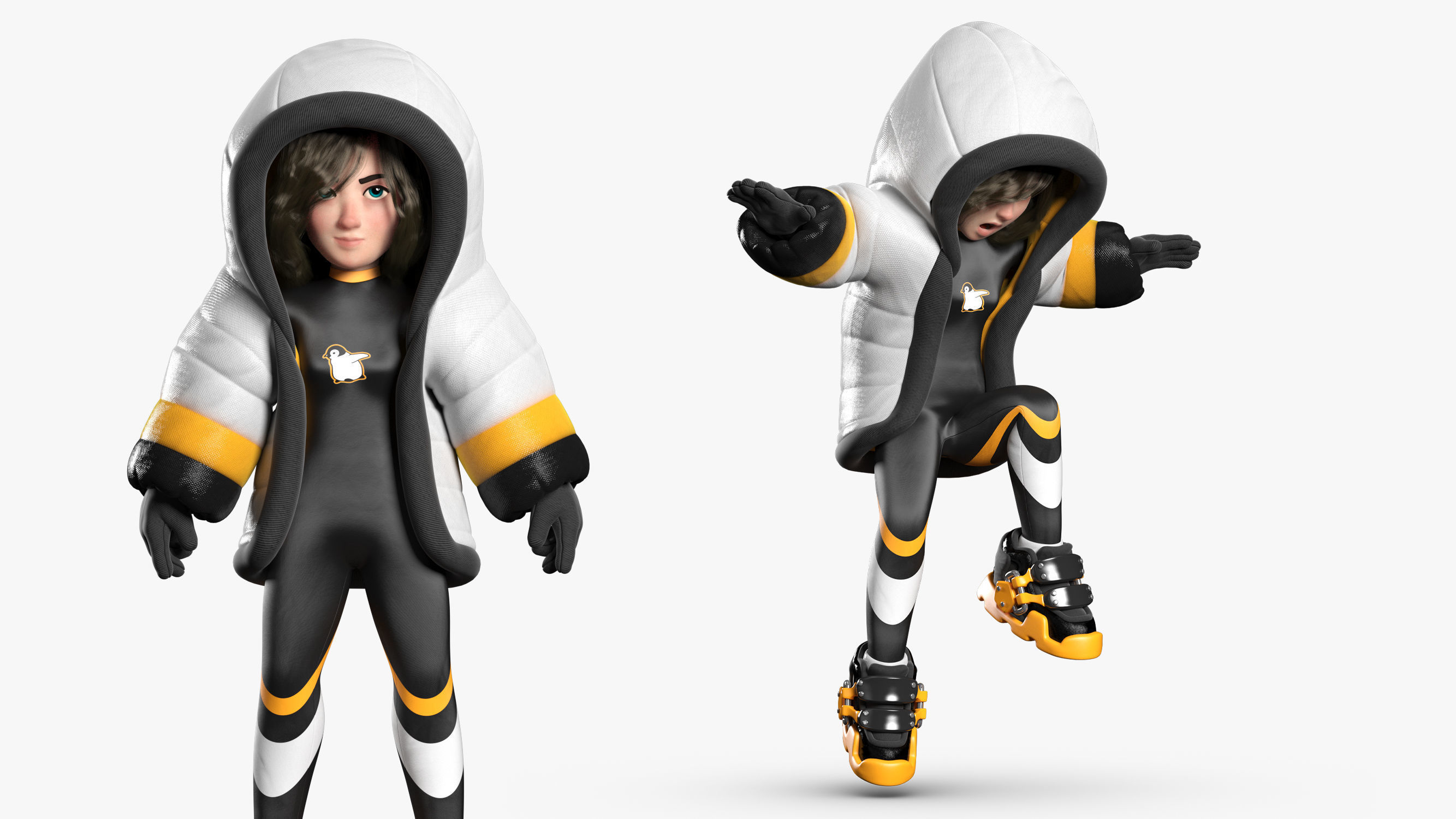 Snow Girl 3DS Max 3D model_3