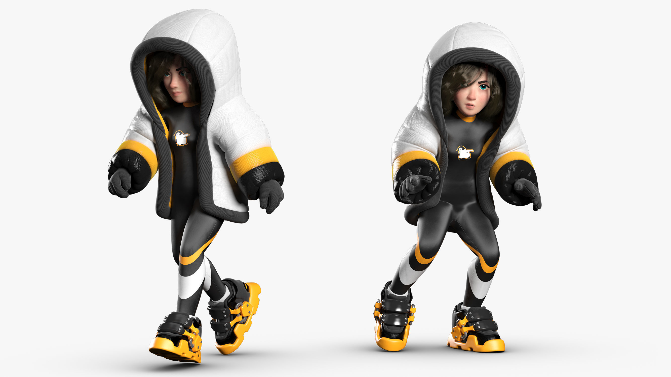 Snow Girl 3DS Max 3D model_4
