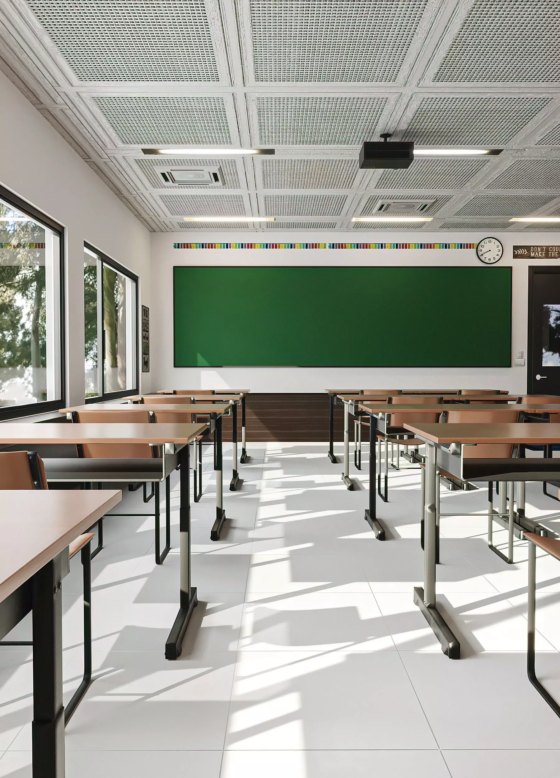 Modern School Classroom  Low-poly 3D model_0
