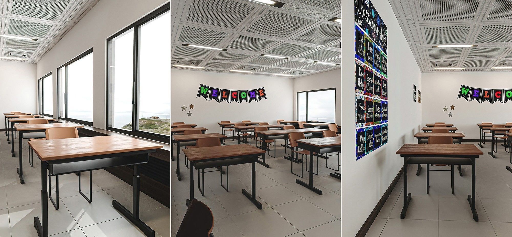 Modern School Classroom  Low-poly 3D model_12