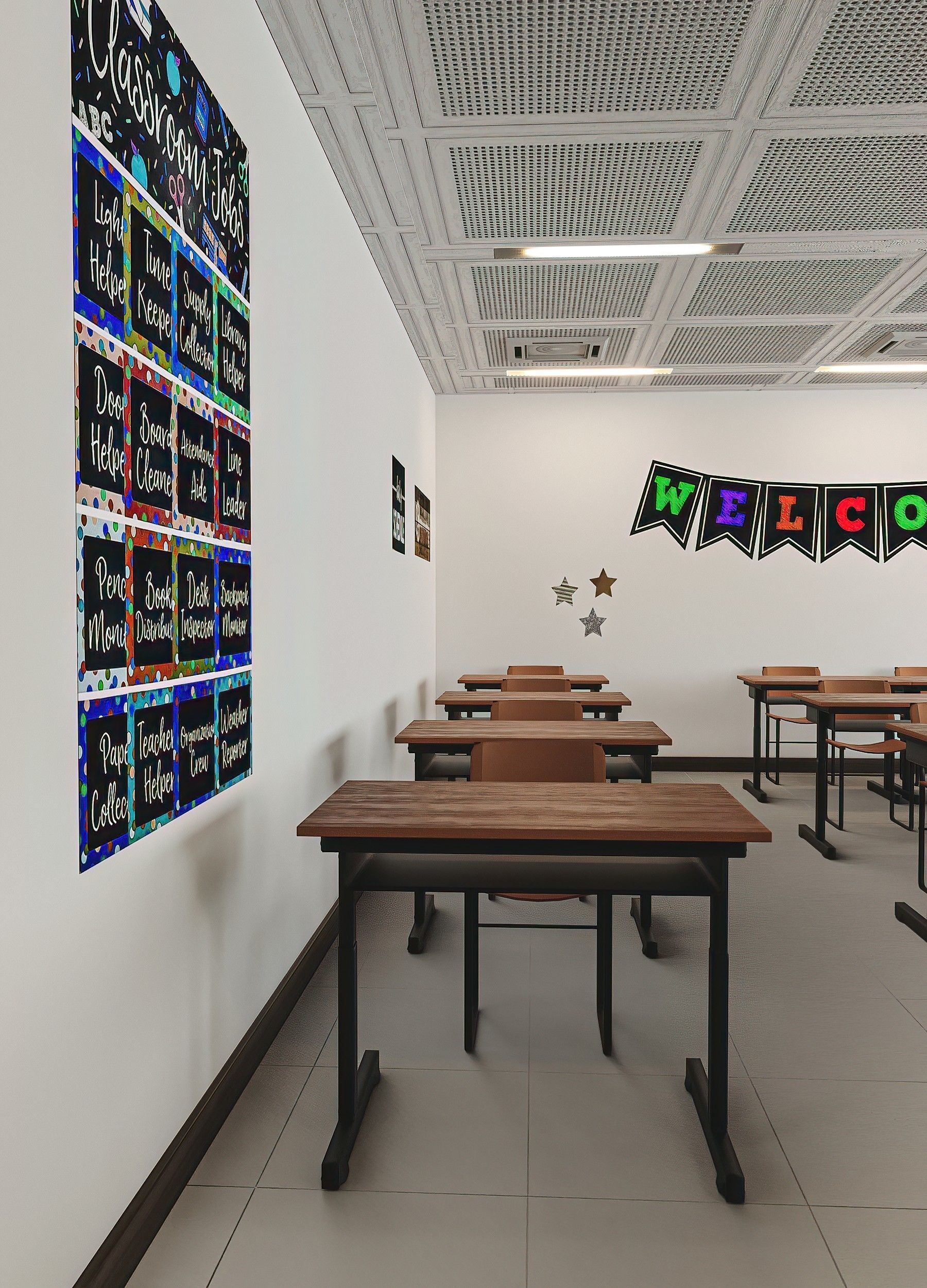 Modern School Classroom  Low-poly 3D model_24