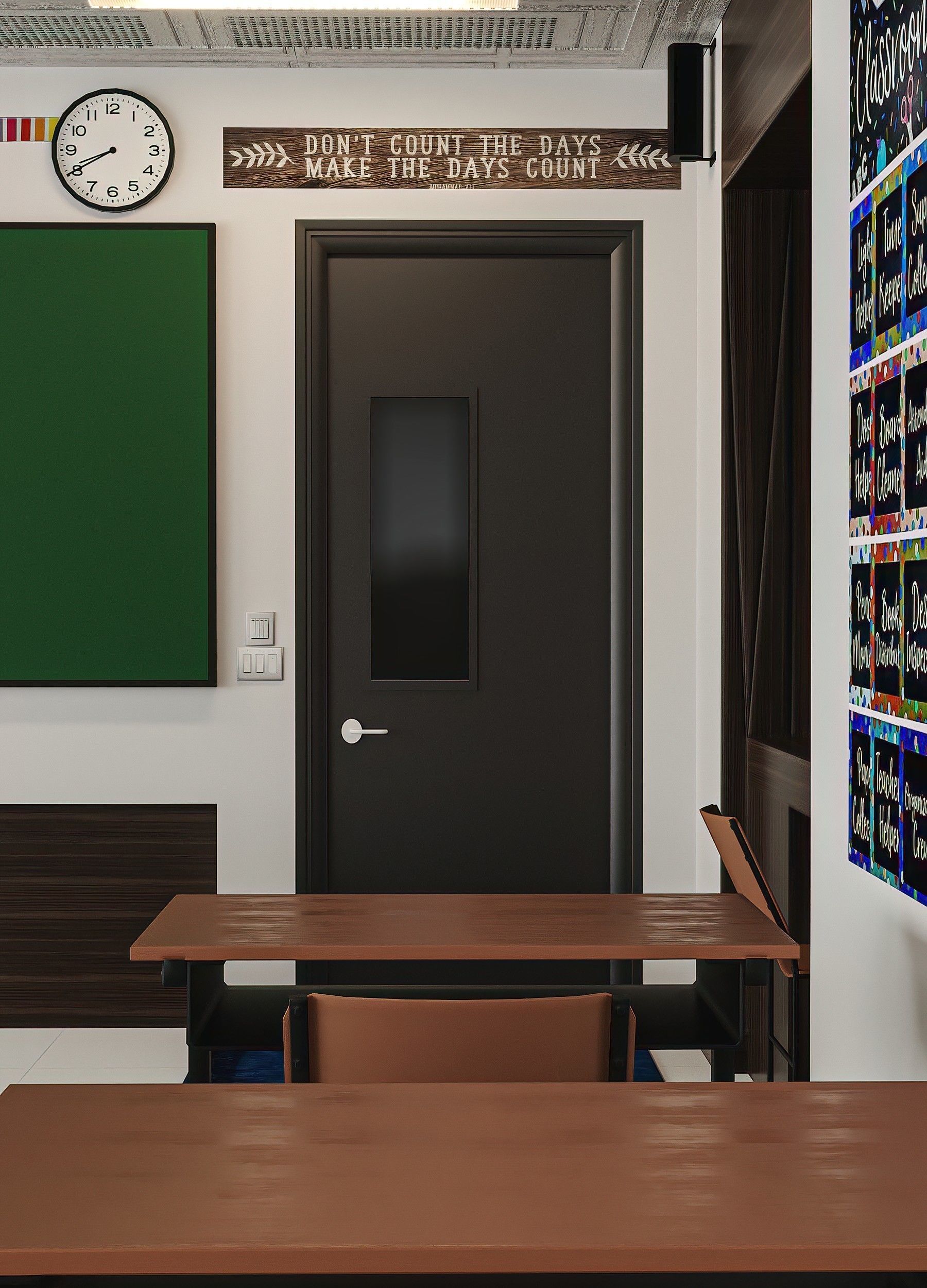 Modern School Classroom  Low-poly 3D model_11