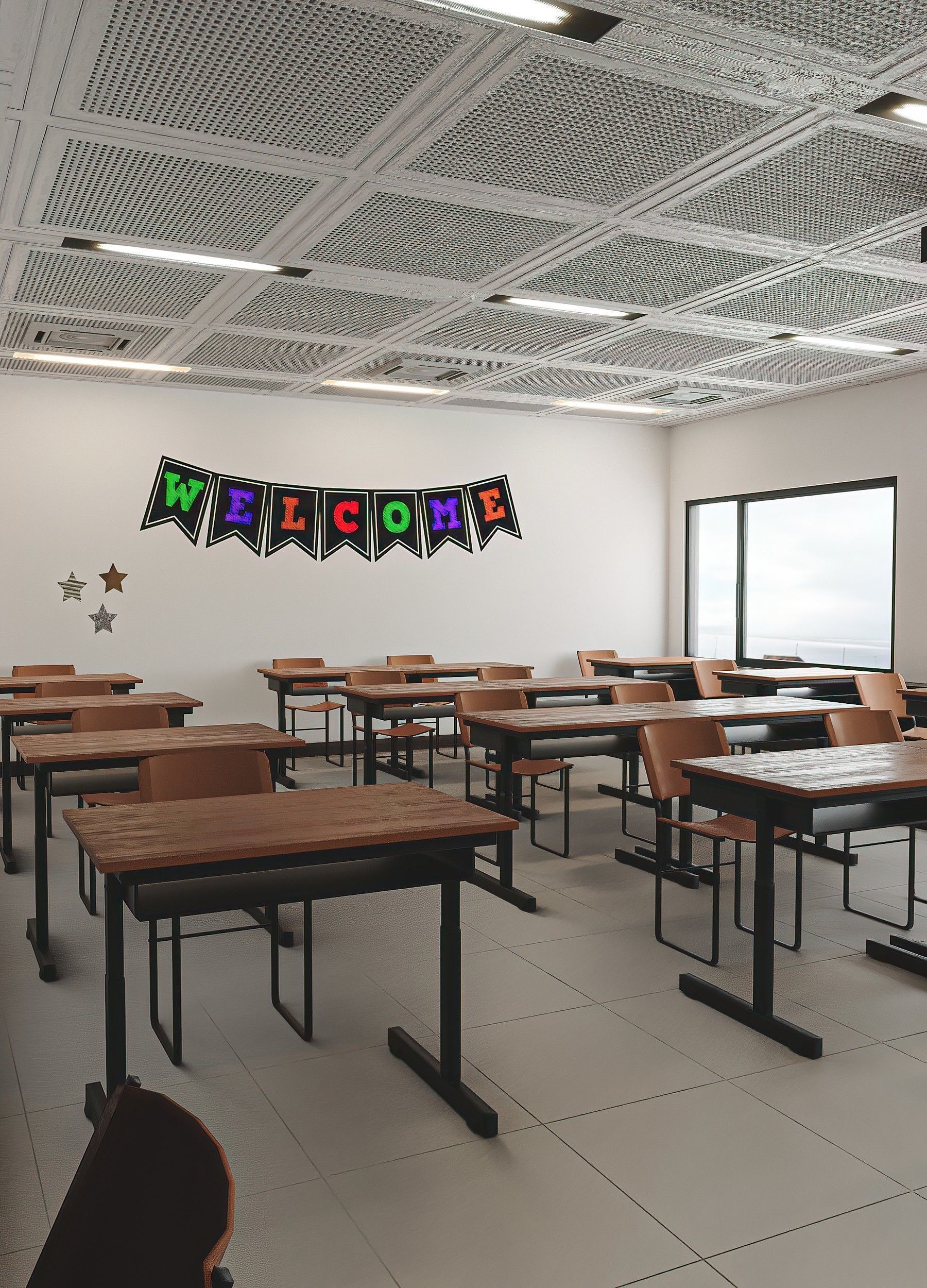 Modern School Classroom  Low-poly 3D model_20