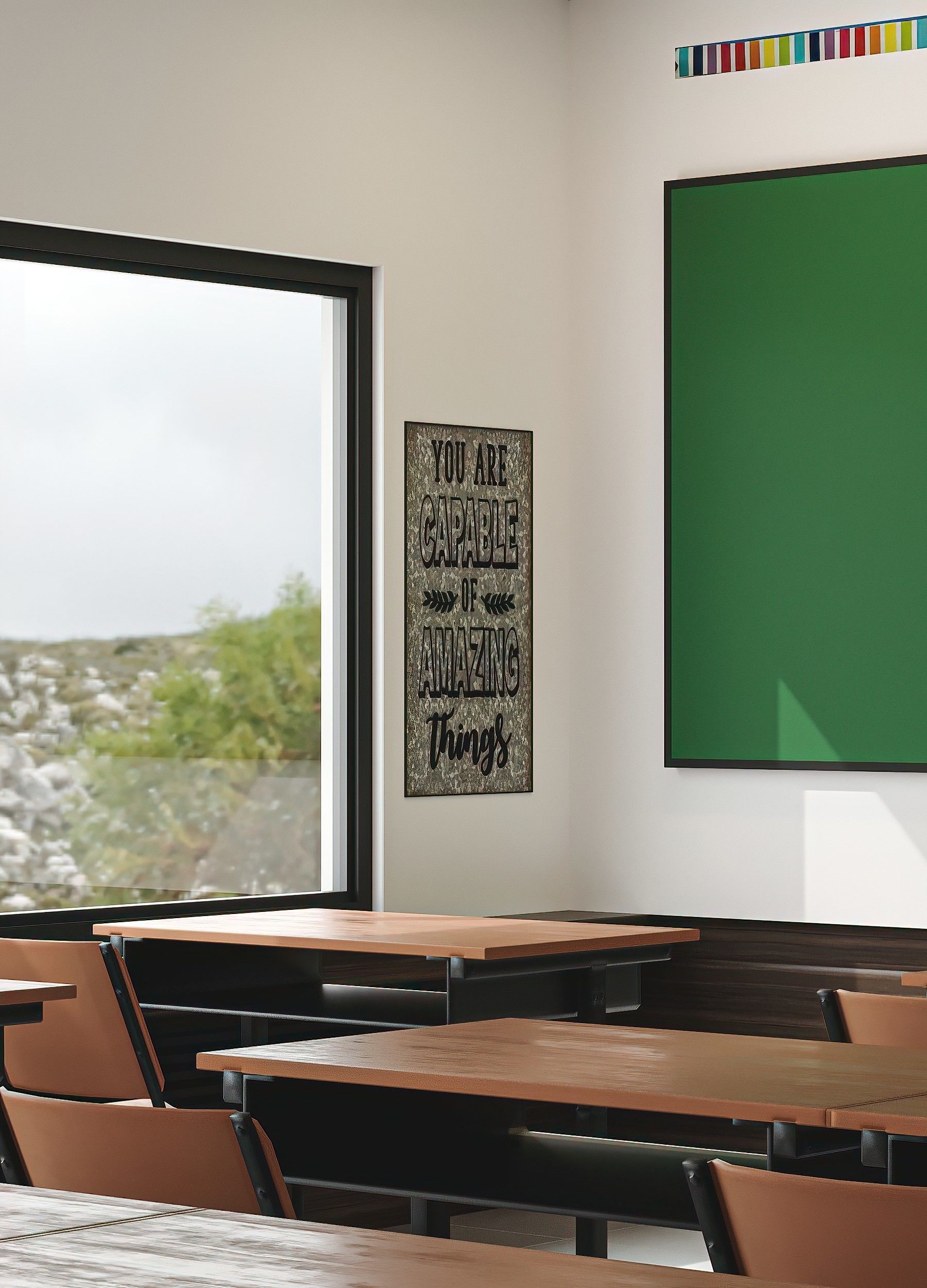 Modern School Classroom  Low-poly 3D model_9