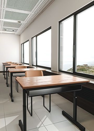 Modern School Classroom  Low-poly 3D model 3
