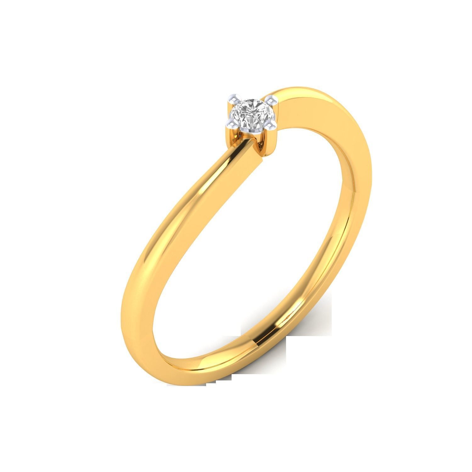 Women Solitaire Engagement Ring STL OBJ FBX Renders Details 3D print model_6