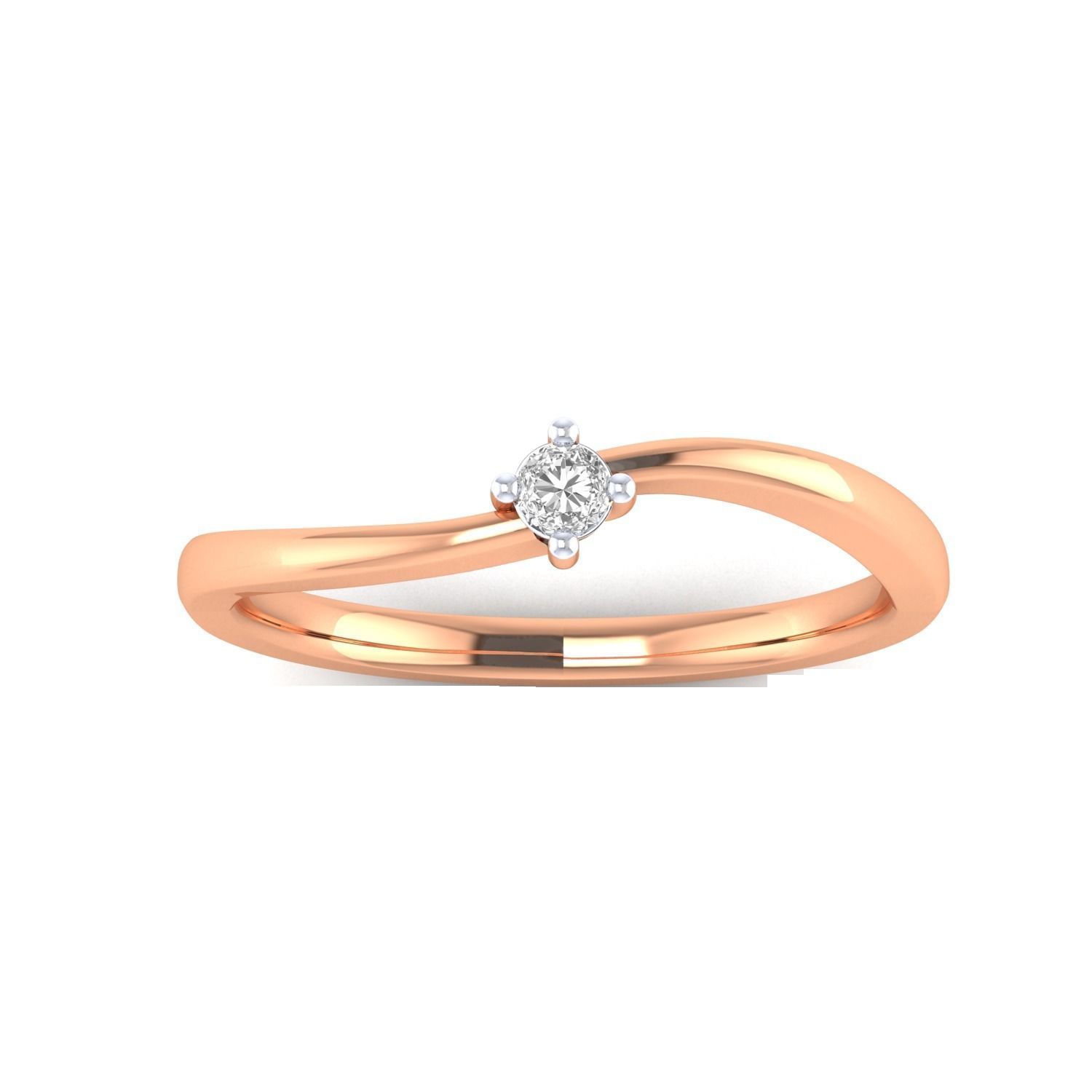 Women Solitaire Engagement Ring STL OBJ FBX Renders Details 3D print model_11