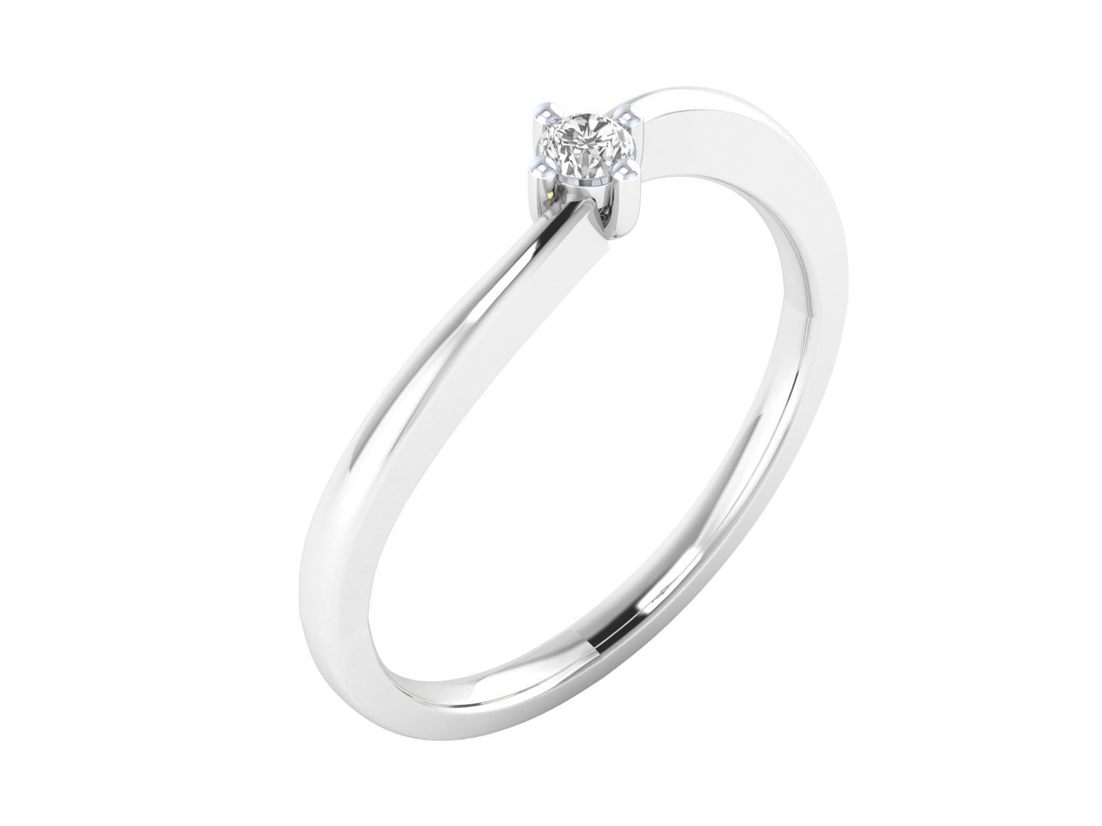Women Solitaire Engagement Ring STL OBJ FBX Renders Details 3D print model_1