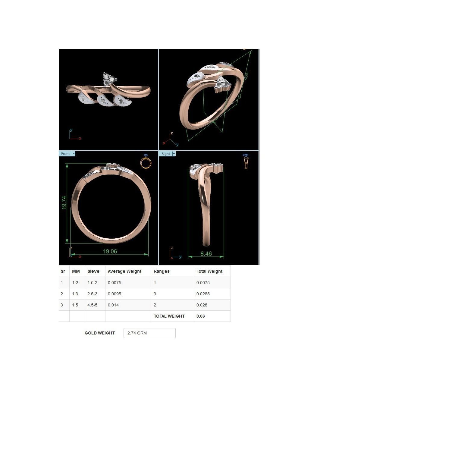 Women Wedding Engagement Ring STL OBJ FBX Renders Details 3D print model_24