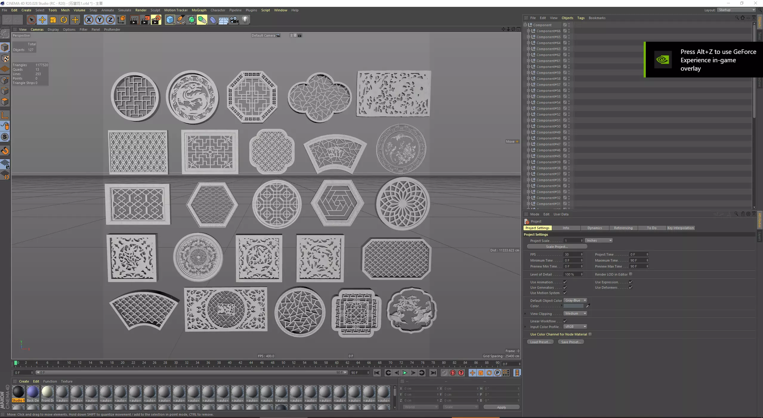 Chinese Antique Pattern Screen Window 3D model_0