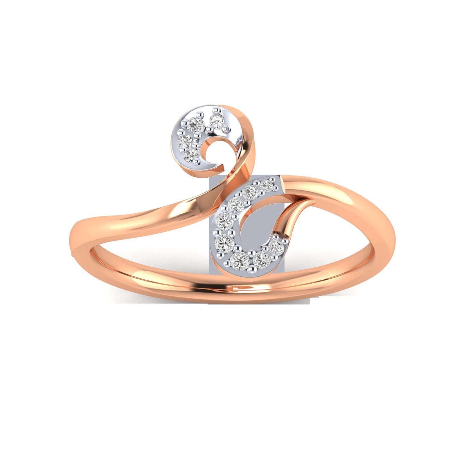 Women Wedding Engagement Ring STL OBJ FBX Renders Details 3D print model_9