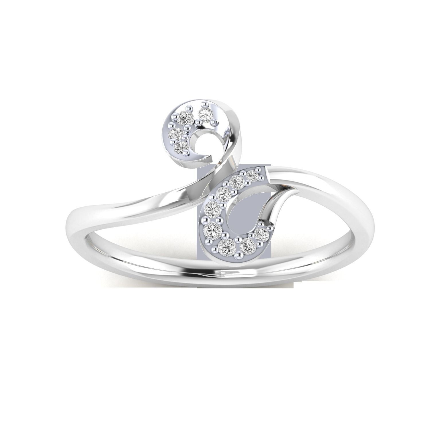 Women Wedding Engagement Ring STL OBJ FBX Renders Details 3D print model_16