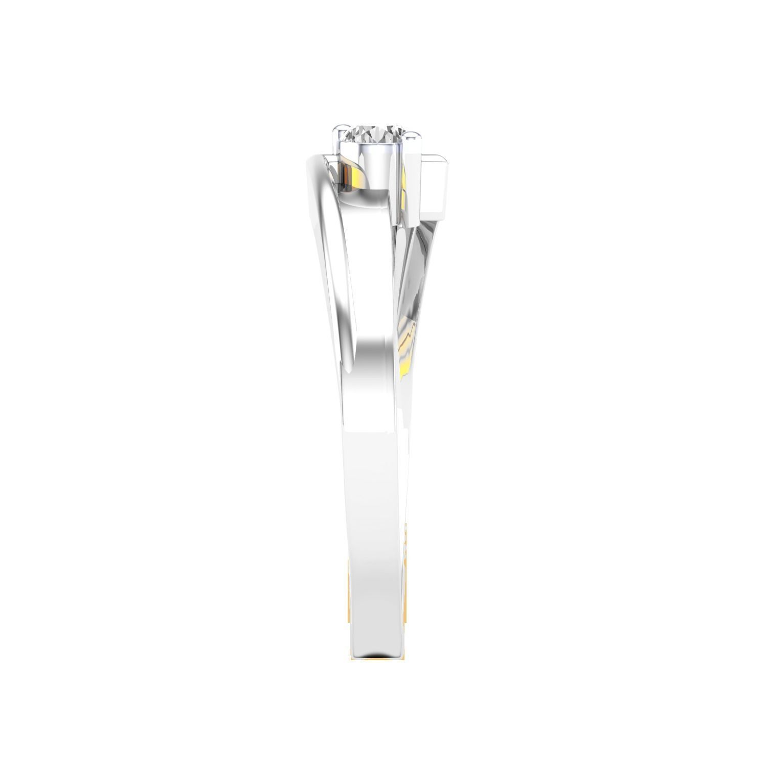 Women Solitaire Engagement Ring STL OBJ FBX Renders Details 3D print model_13