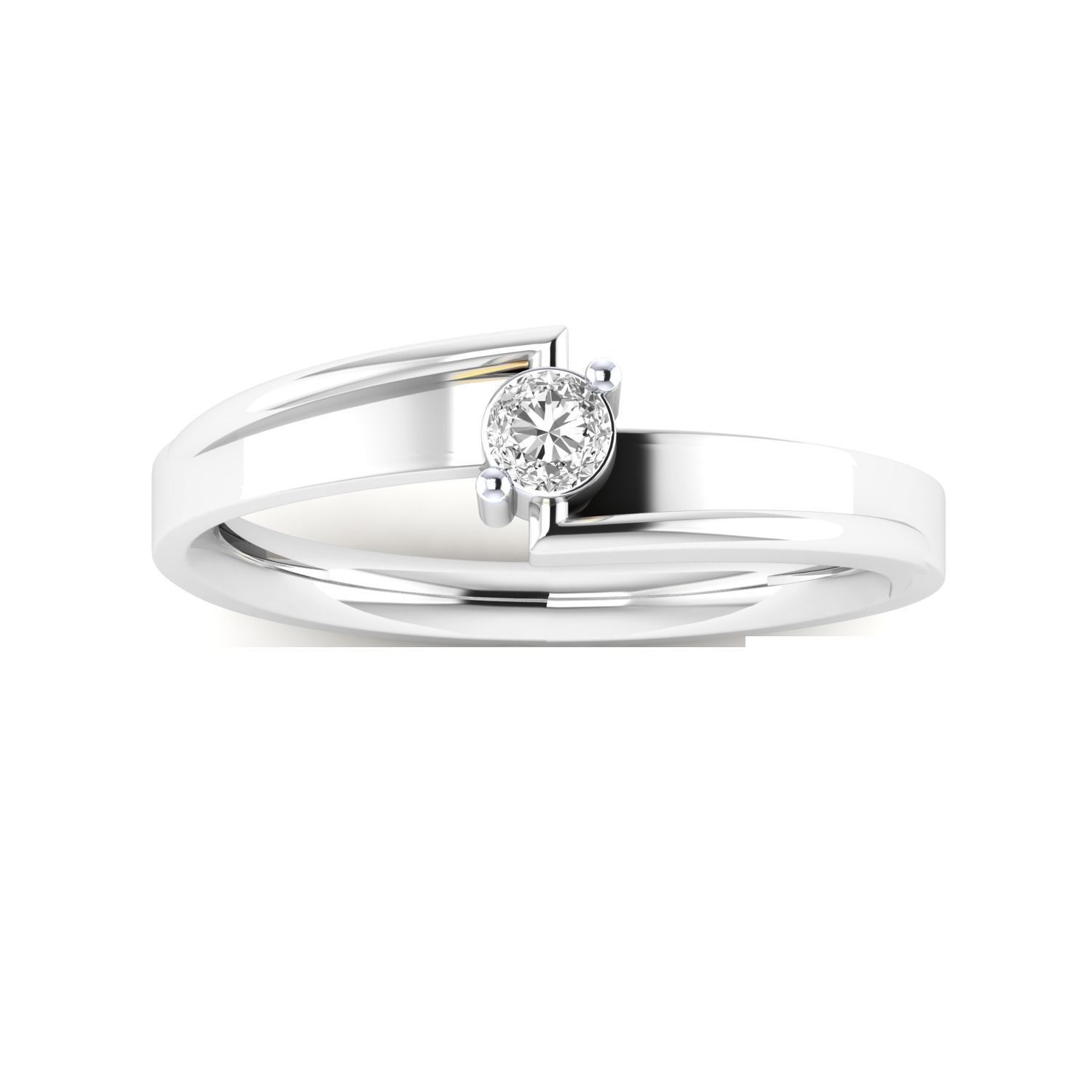 Women Solitaire Engagement Ring STL OBJ FBX Renders Details 3D print model_16