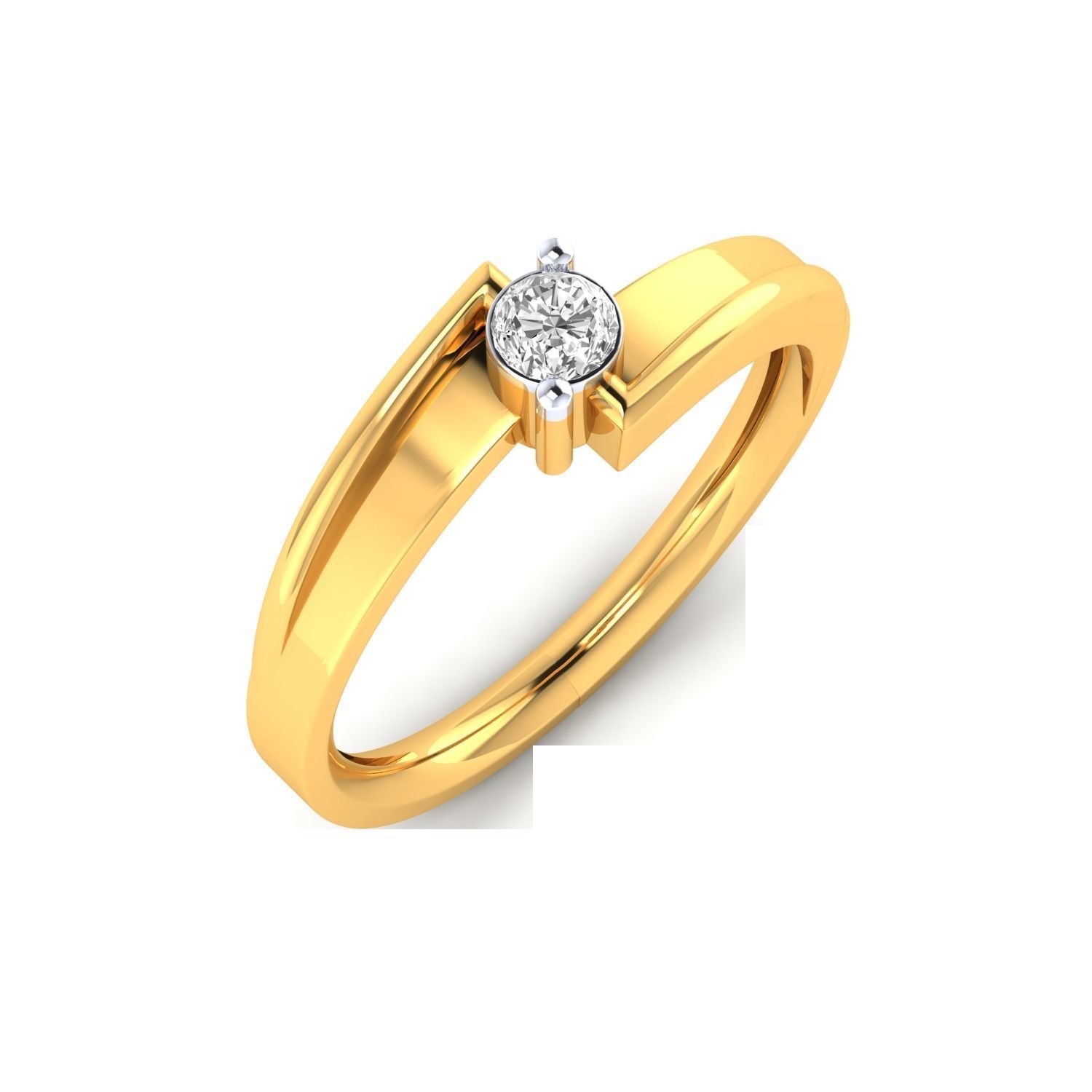 Women Solitaire Engagement Ring STL OBJ FBX Renders Details 3D print model_3
