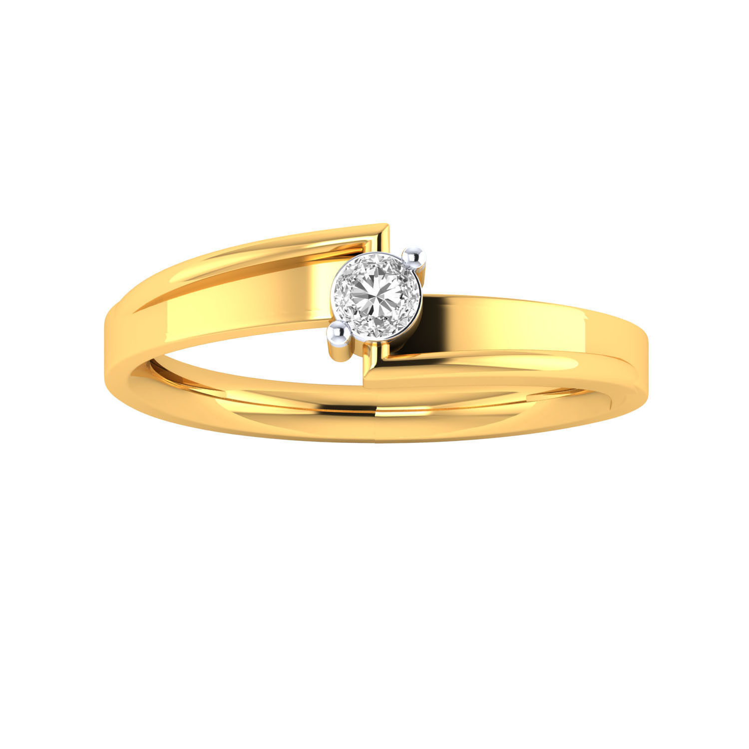 Women Solitaire Engagement Ring STL OBJ FBX Renders Details 3D print model_8