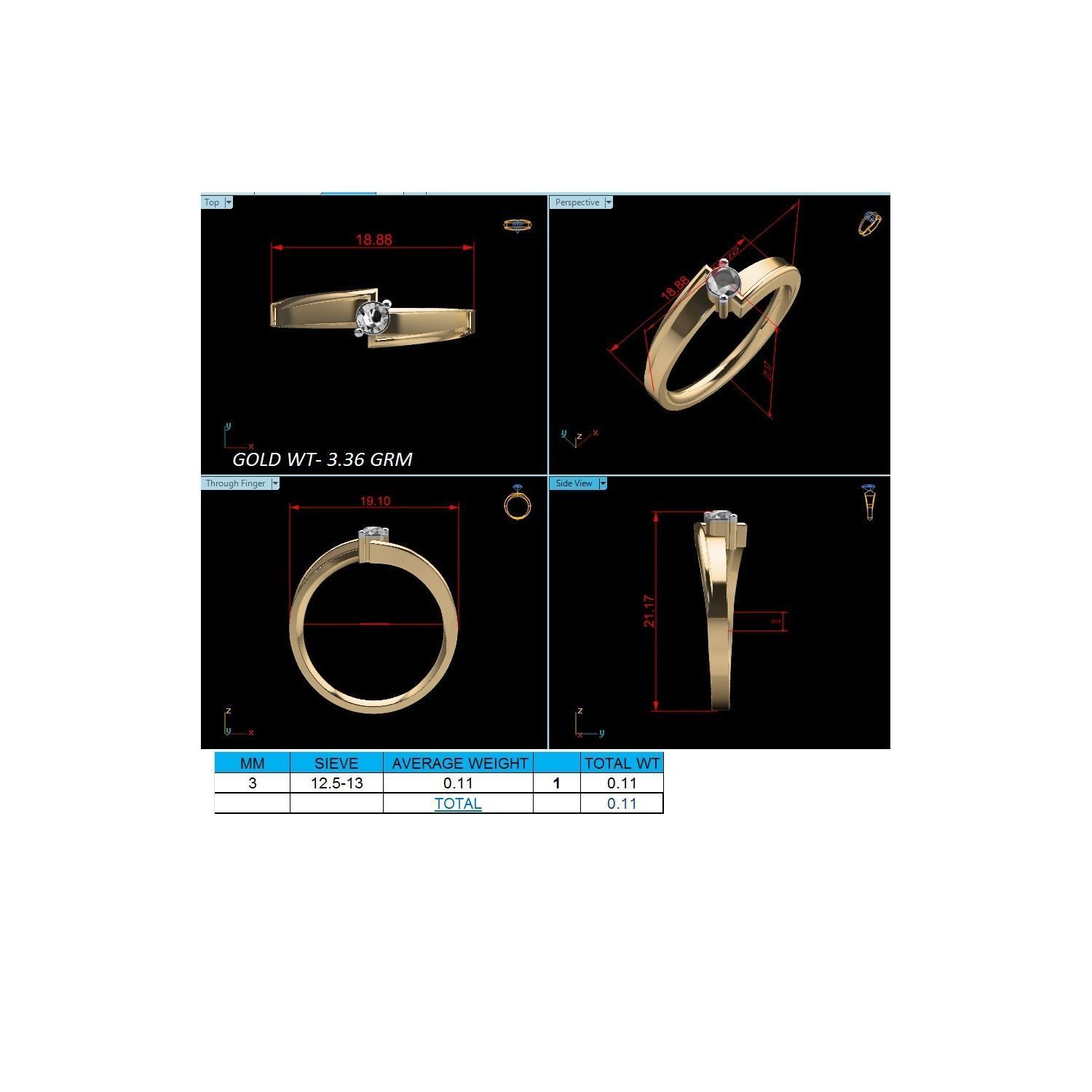 Women Solitaire Engagement Ring STL OBJ FBX Renders Details 3D print model_22