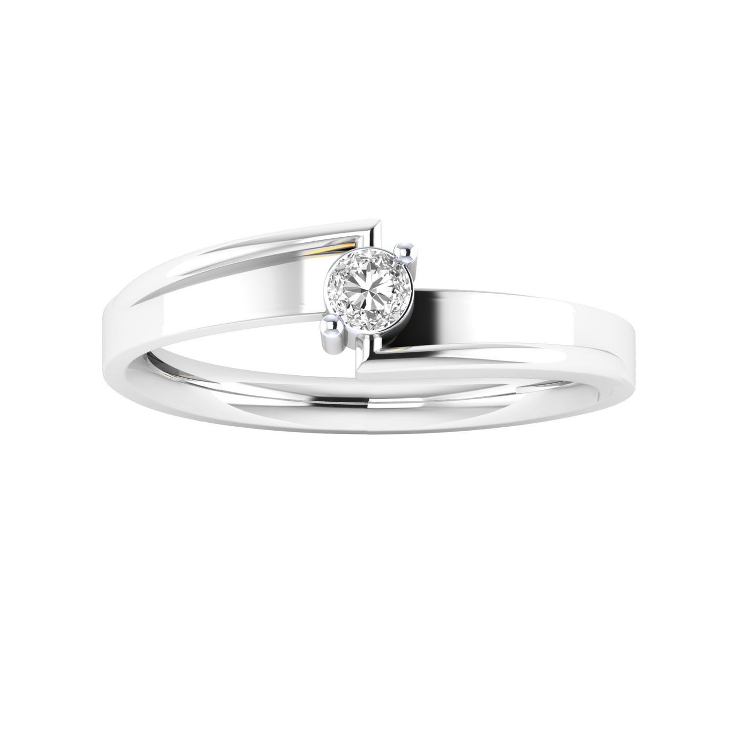 Women Solitaire Engagement Ring STL OBJ FBX Renders Details 3D print model_19