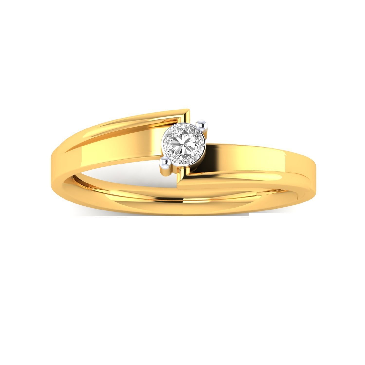 Women Solitaire Engagement Ring STL OBJ FBX Renders Details 3D print model_9