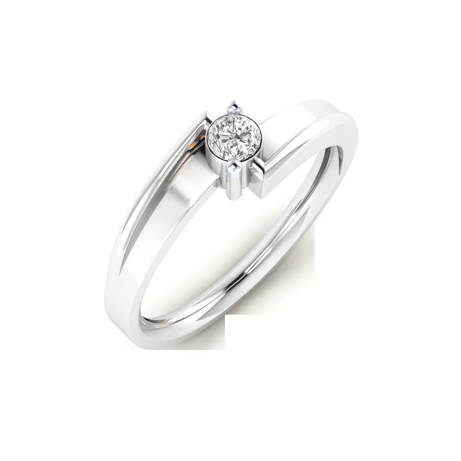 Women Solitaire Engagement Ring STL OBJ FBX Renders Details 3D print model_11