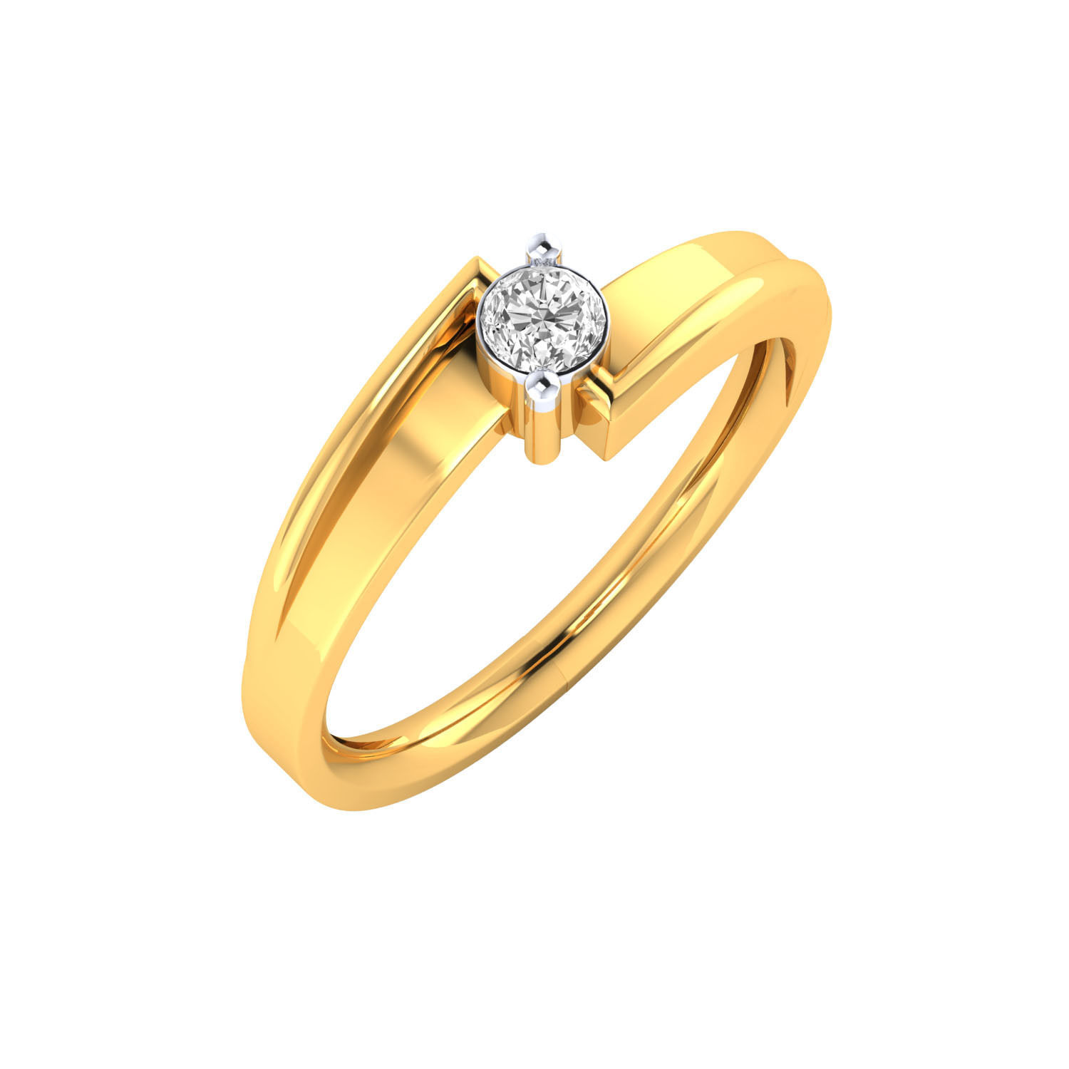 Women Solitaire Engagement Ring STL OBJ FBX Renders Details 3D print model_2