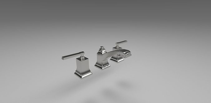 two handle wide spread lavotary faucet 3D model