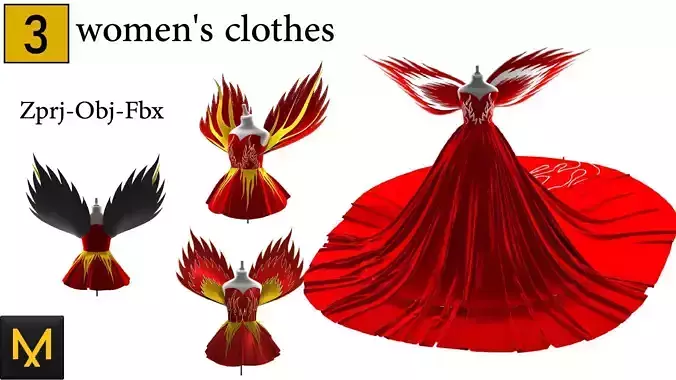 womens dress 3D model
