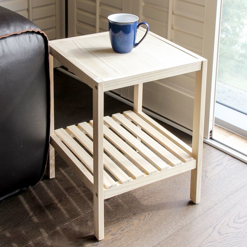 Pure solid wood mini table 3D model_1