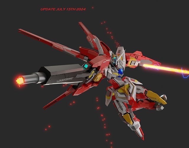 Reborns Gundam Custom - Rigged - Updated 3D model