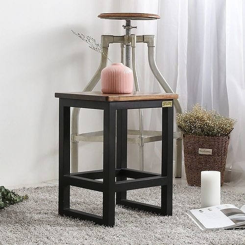 LOYDN wooden modern square stool auxiliary chair 3D model
