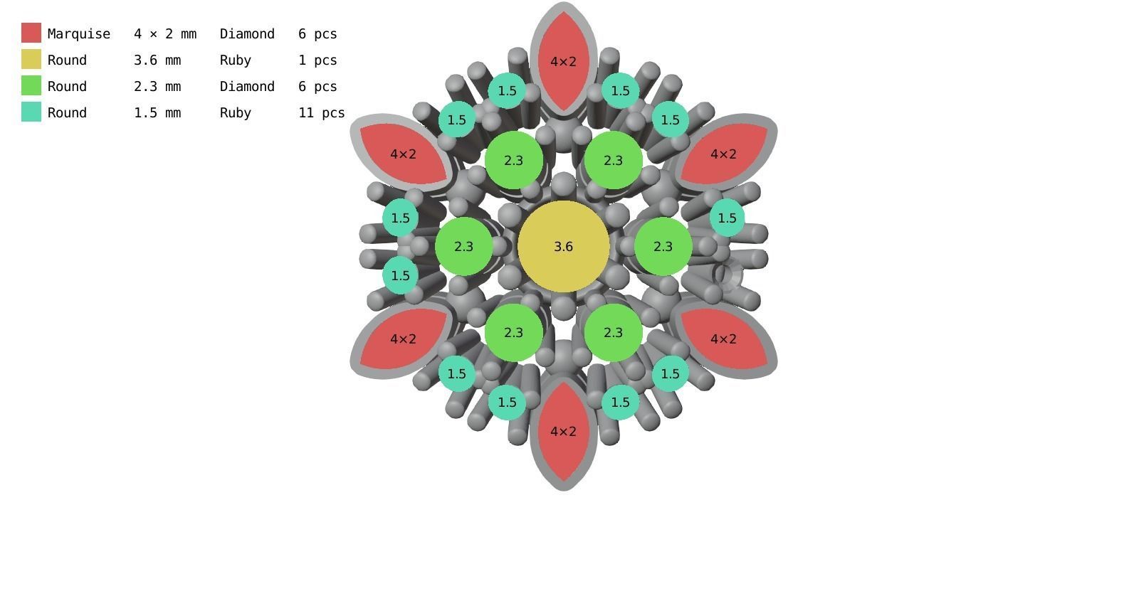Star pendant 3D print model_4