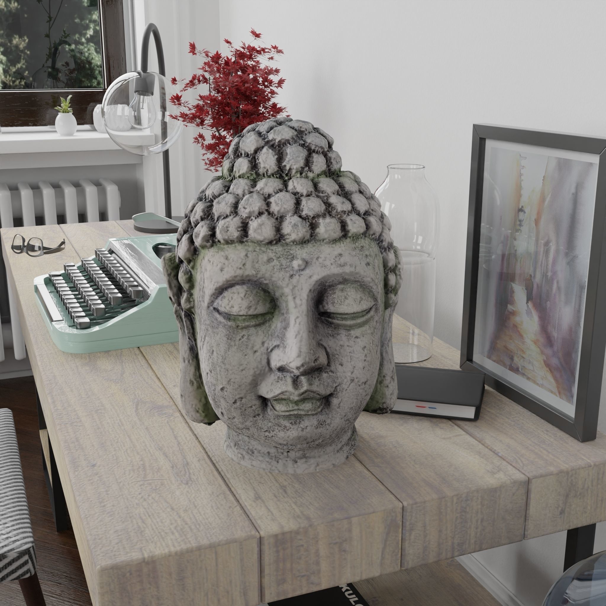 Buddha Photorealistic PBR Low-poly 3D model_4
